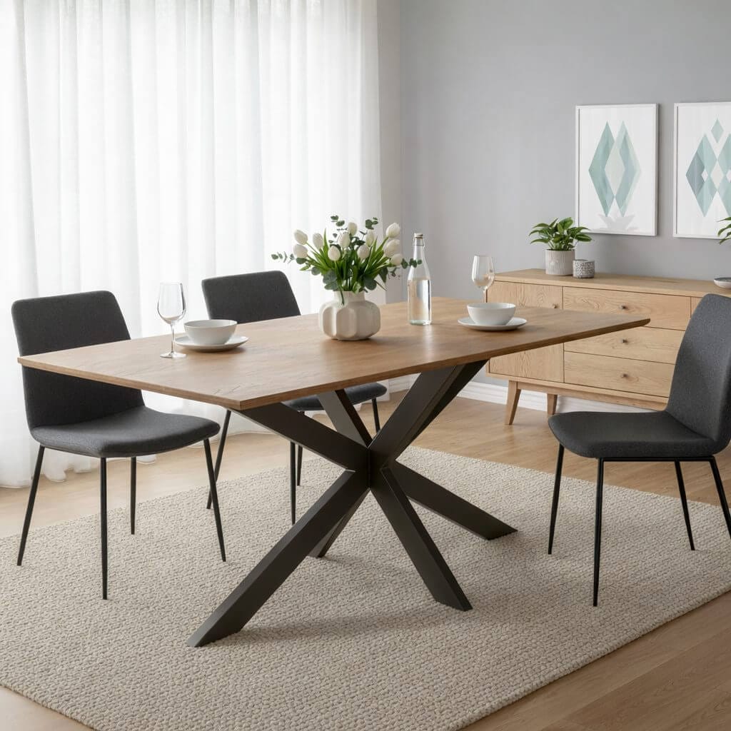 LAAR - Swiss Straight eettafel mangohout - Foto in sfeer