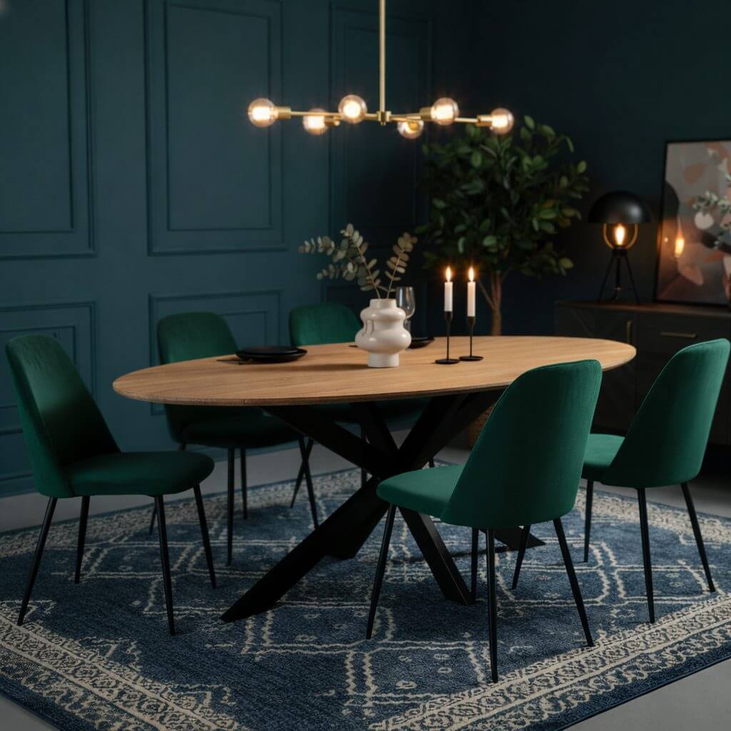 RIEL - Swiss Ovaal eettafel mangohout - In sfeer