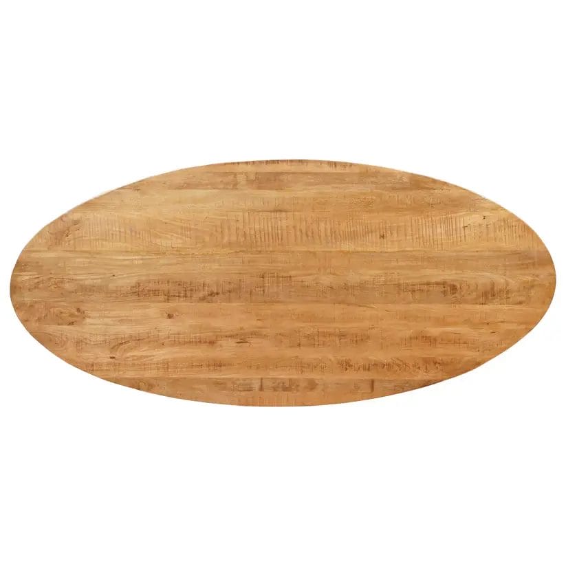 RIEL - Swiss Ovaal eettafel mangohout - Blad bovenaanzicht